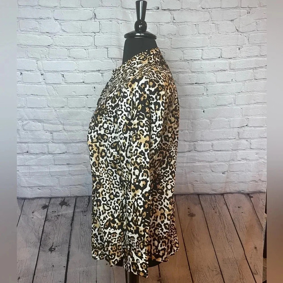 NWT TALBOTS CLASSIC COTTON SHIRT - LEOPARD 1X - Picture 4 of 11
